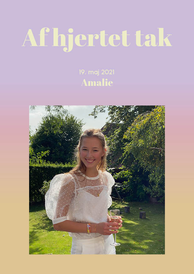 Pige - Amalie konfirmation takkekort